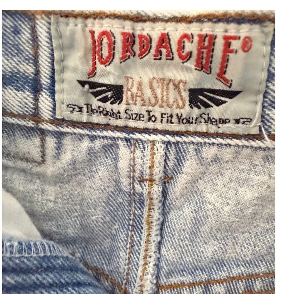 Vintage Jordache Basics Acid Wash Denim Mini Skirt High Waist Size 12